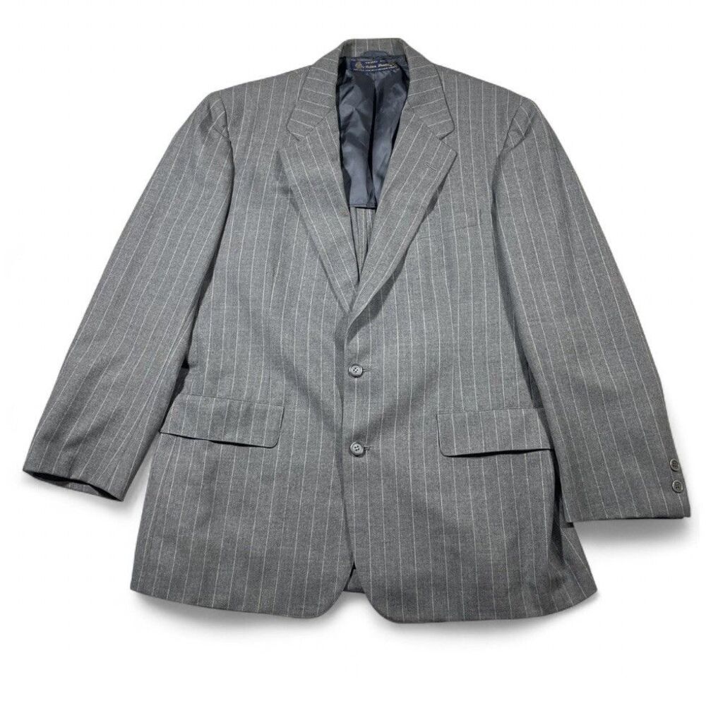 Vintage 90s Brooks Brothers Gray Pinstripe Wool Blazer Men’s 42R USA